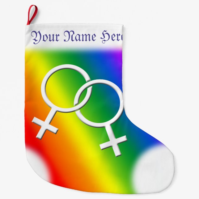 Gay Pride Christmas Stocking Rainbow Stockings (Front)