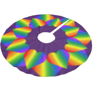 Gay Pride Christmas Tree Skirt Rainbow Love Decor