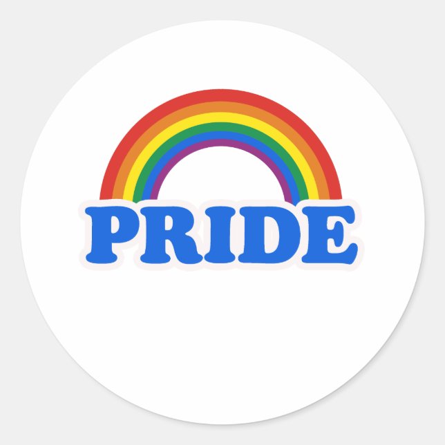 GAY PRIDE CLASSIC ROUND STICKER (Front)