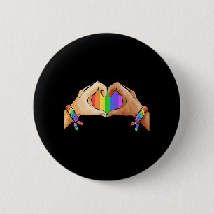 Gay Pride Clothing LGBT Rainbow Flag Heart Unity 6 Cm Round Badge