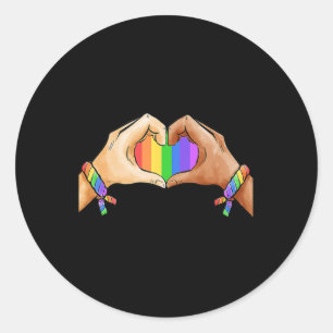 Gay Pride Clothing LGBT Rainbow Flag Heart Unity  Classic Round Sticker