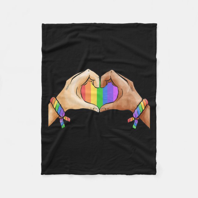 Gay Pride Clothing LGBT Rainbow Flag Pride Month Fleece Blanket (Front)