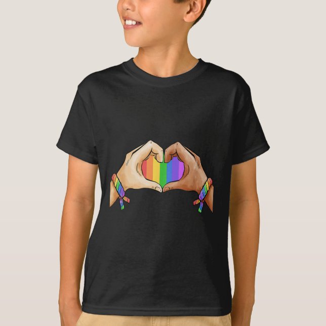 Gay Pride Clothing LGBT Rainbow Flag Pride Month T-Shirt (Front)