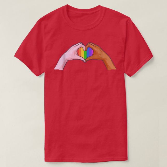Gay Pride Clothing LGBT Rainbow Flag T Tee Heart U (Design Front)
