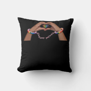Gay Pride Clothing LGBT Rainbow Flag Tee Heart Cushion