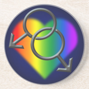 Gay Pride Coasters Rainbow Love Drink Coasters