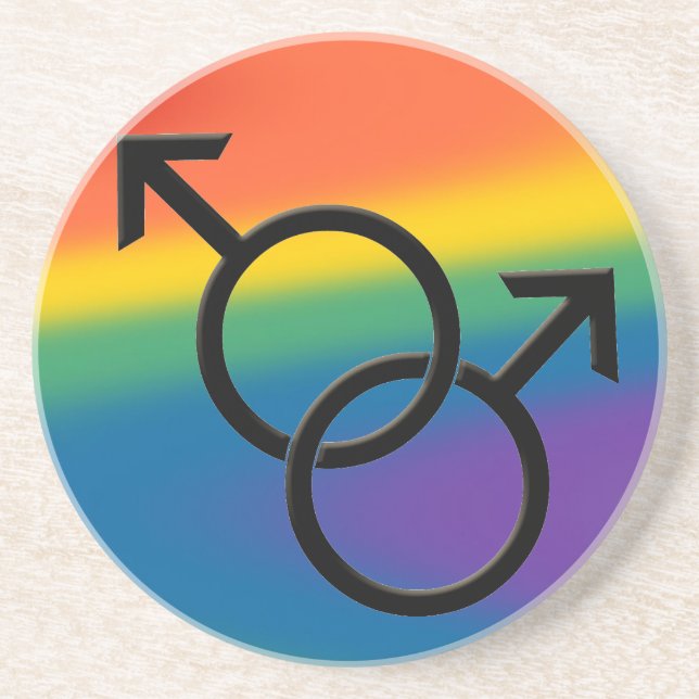 Gay Pride Coasters Rainbow Love Drink Coasters (Front)