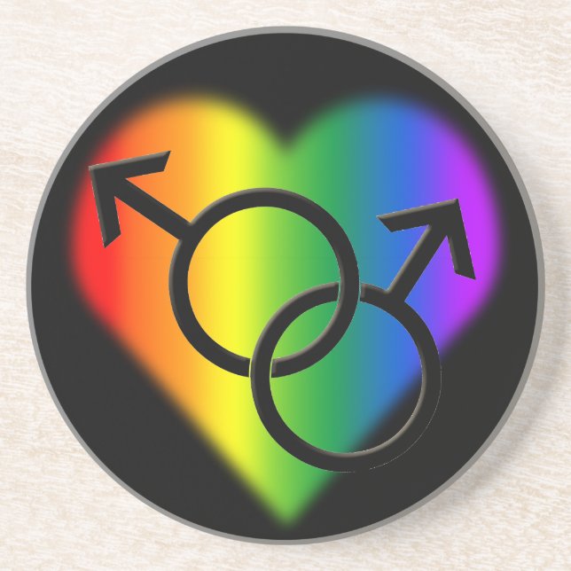 Gay Pride Coasters Rainbow Love Drink Coasters (Front)
