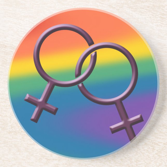 Gay Pride Coasters Rainbow Love Drink Coasters (Front)