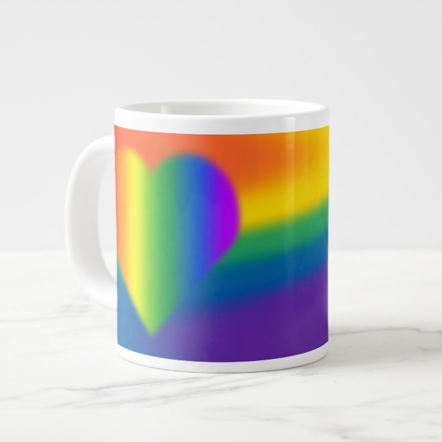 Gay Pride Coffee Cup Rainbow Love Cups Mugs (Front Left)
