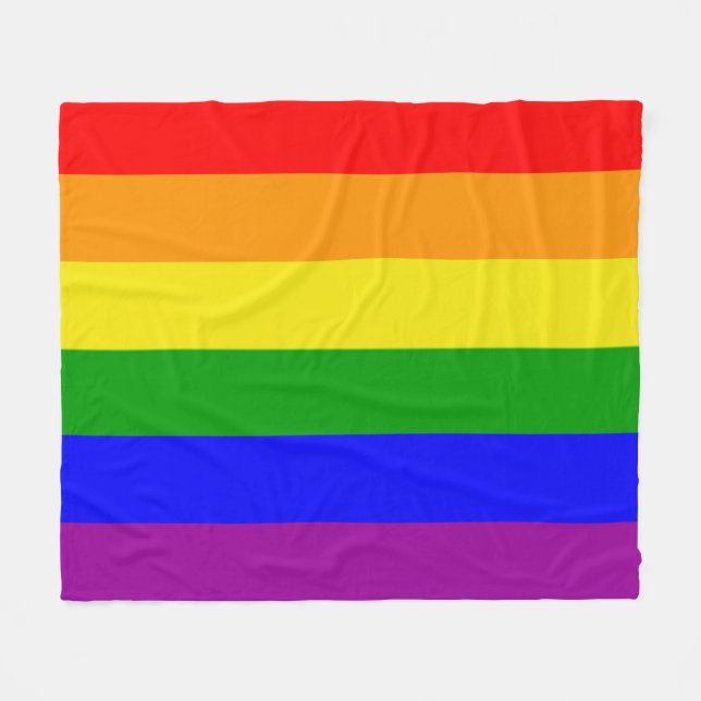 Gay Pride Colours Rainbow Flag Fleece Blanket (Front (Horizontal))