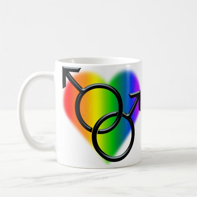 Gay Pride Cups Mugs Men's Gay Pride Cups Gifts (Left)