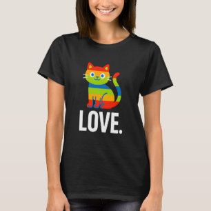 Gay Pride Cute Cat or Kitten Love LGBTQ+ Rainbow T-Shirt