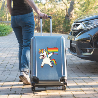 Gay Pride Dabbing Unicorn With Flag