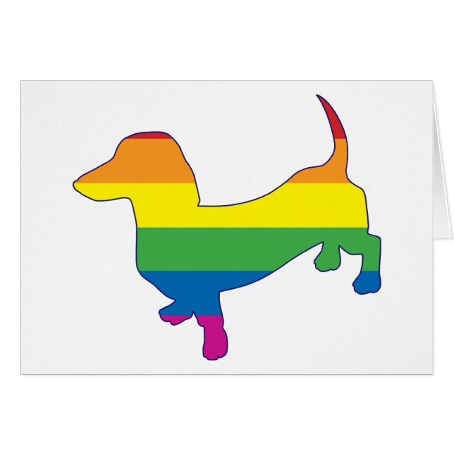 Gay Pride Dachshund/Wiener (Front Horizontal)