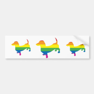 Gay Pride Dachshund/Wiener Bumper Sticker
