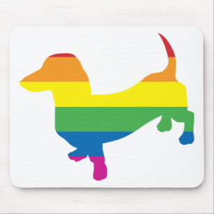 Gay Pride Dachshund/Wiener Mouse Mat