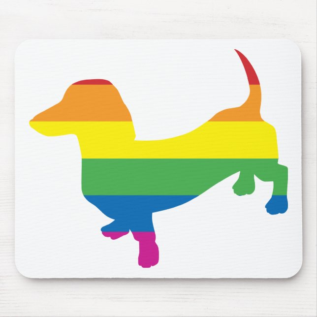 Gay Pride Dachshund/Wiener Mouse Mat (Front)