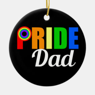 Gay Pride Dad LGBTQ Father's Day Ceramic Tree Decoration