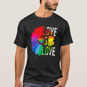 Gay Pride Daisy Rainbow Lgbt Love Is Love Lgbtq T-Shirt