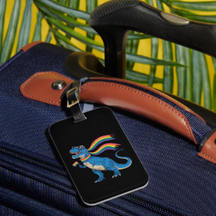 Gay Pride Dino Trex Rainbow Flag Lgbt Ally Luggage Tag