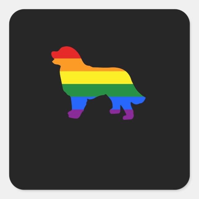 Gay Pride Dog Bernese Mountain Dog Gay Pride Dog Square Sticker (Front)
