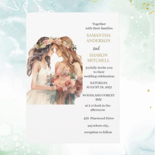 Gay Pride Elegant Blush Wedding  Invitation (Celebrate love with our Gay Pride elegant wedding invitation. )
