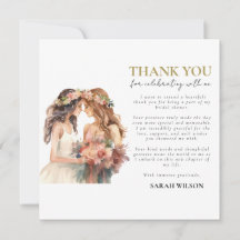 Gay Pride Elegant Blush Wedding Thank You