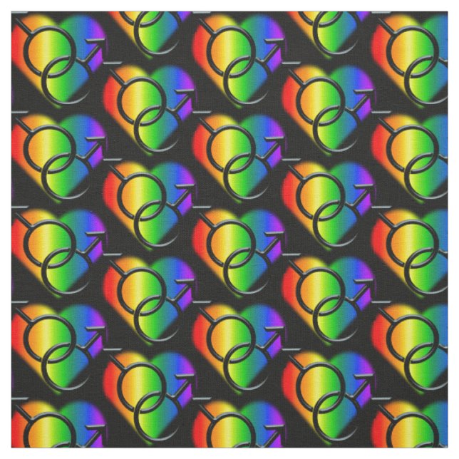 Gay Pride Fabric Rainbow Man Love Fabric (Swatch)