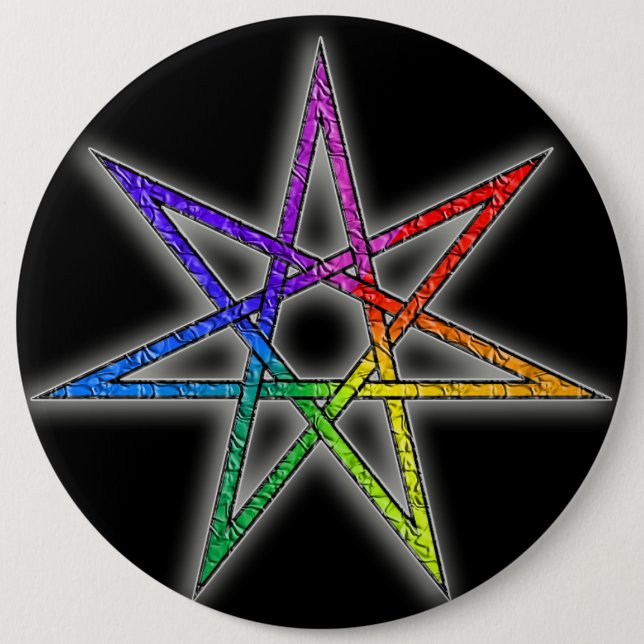 Gay Pride Fairy Star 6 Cm Round Badge (Front)