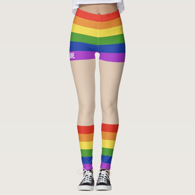 Gay Pride Faux Shorts & Legs  Leggings (Front)