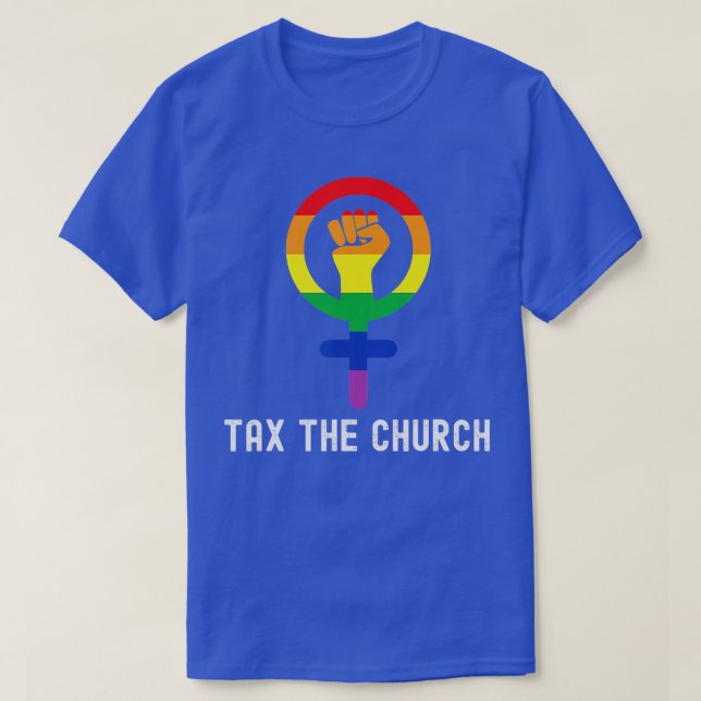 Gay Pride Feminism axe he Church Feminist LGBQ LGB T-Shirt (Design Front)