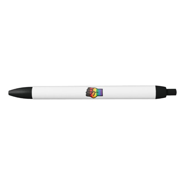 Gay Pride Fist Black Ink Pen (Front)