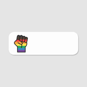 Gay Pride Fist Name Tag