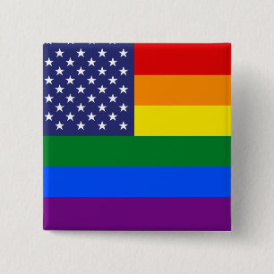 "GAY PRIDE FLAG" 15 CM SQUARE BADGE