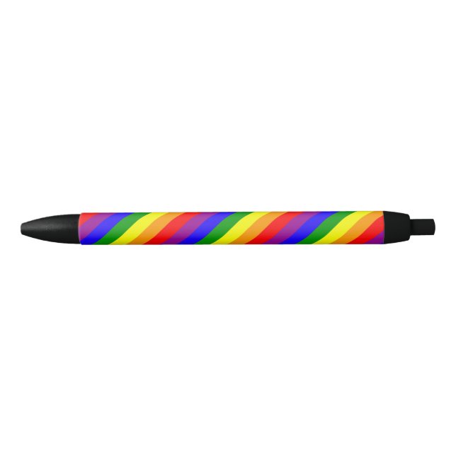 Gay Pride Flag Black Ink Pen (Front)