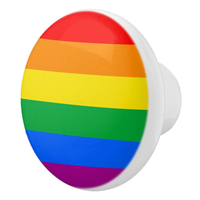 Gay Pride Flag Ceramic Knob (Right)