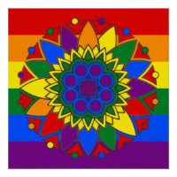 Gay Pride Flag Colours Mandala LGBT