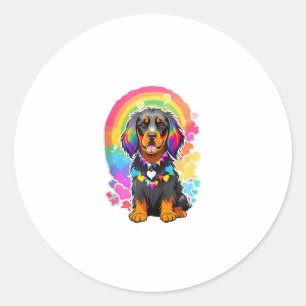Gay Pride Flag Gordon Setter Dog Lover Rainbow Pri Classic Round Sticker