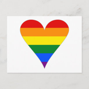 Gay Pride Flag Heart Funky - Grey Postcard