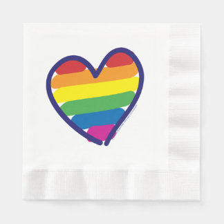 Gay Pride Flag Heart Napkin