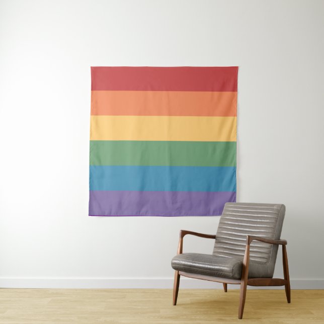 Gay Pride Flag Heathered 57 x 57 Tapestry (In Situ (Horizontal))