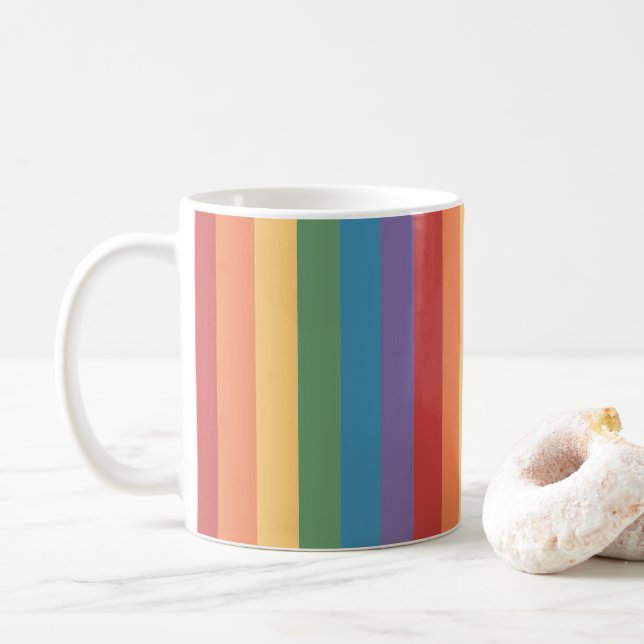 Gay Pride Flag Heathered Coffee Mug (With Donut)