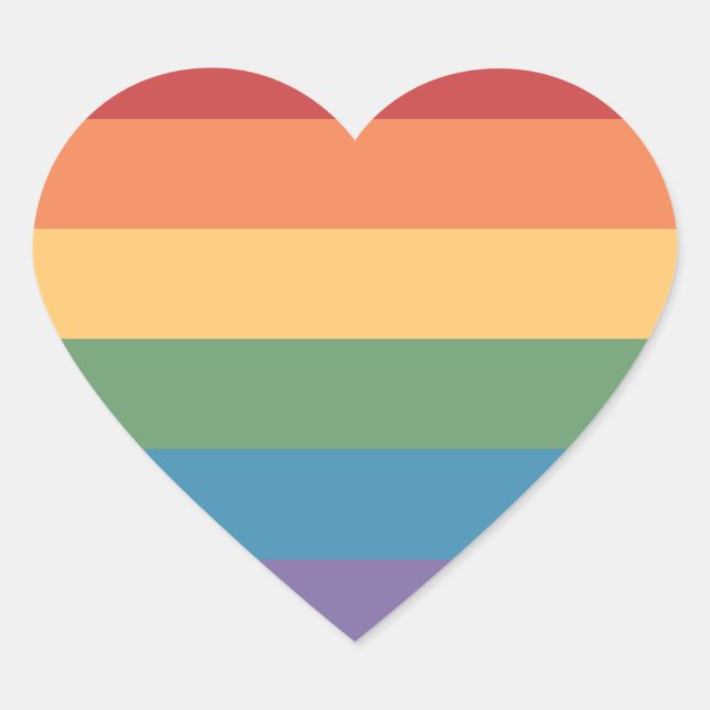 Gay Pride Flag Heathered Heart Heart Sticker (Front)