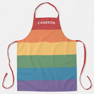 Gay Pride Flag Heathered Monogrammed Apron