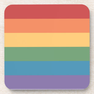 Gay Pride Flag Heathered Square Coaster