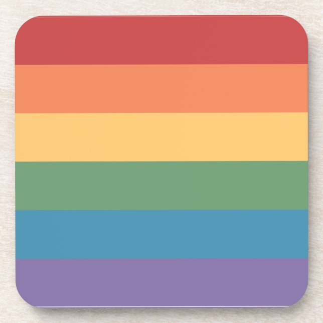 Gay Pride Flag Heathered Square Coaster (Front)
