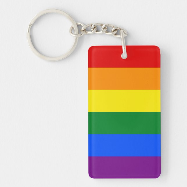 Gay Pride Flag Key Ring (Front)