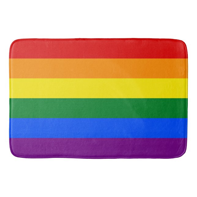 Gay Pride Flag Large Bath Mat (Front)