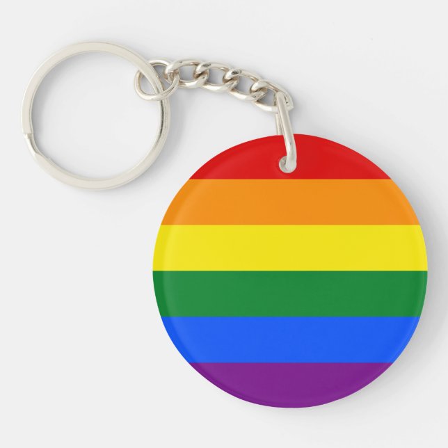 Gay Pride Flag LGBT Keychain (Front)